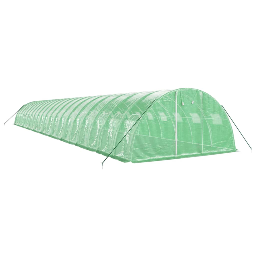 Vidaxl tuinkas avec cadre en acier 80 m² 20x4x2 m vert