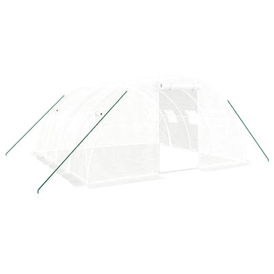 Vidaxl tuinkas avec cadre en acier 16 m² 4x4x2 m blanc