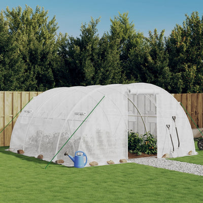 Vidaxl tuinkas avec cadre en acier 16 m² 4x4x2 m blanc