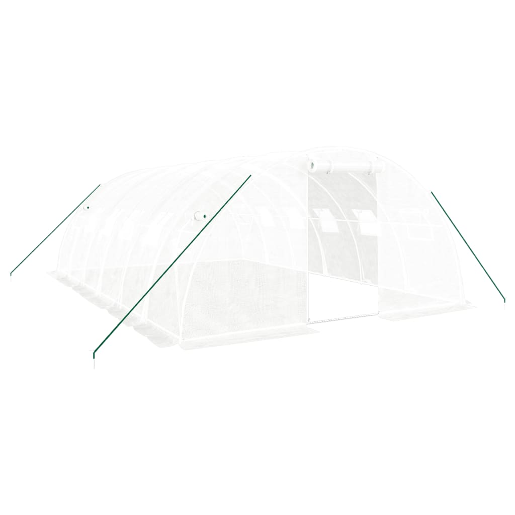 Vidaxl tuinkas avec cadre en acier 24 m² 6x4x2 m blanc