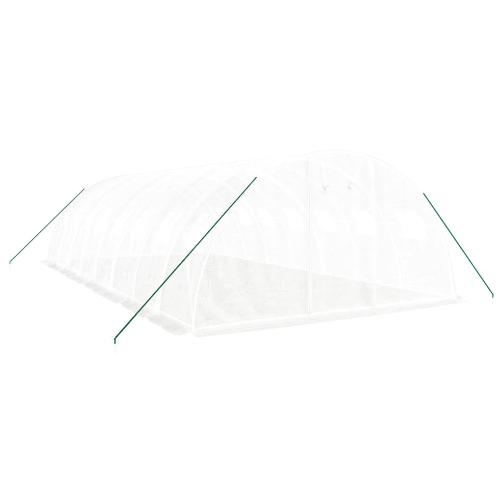 Vidaxl tuinkas avec cadre en acier 32 m² 8x4x2 m blanc