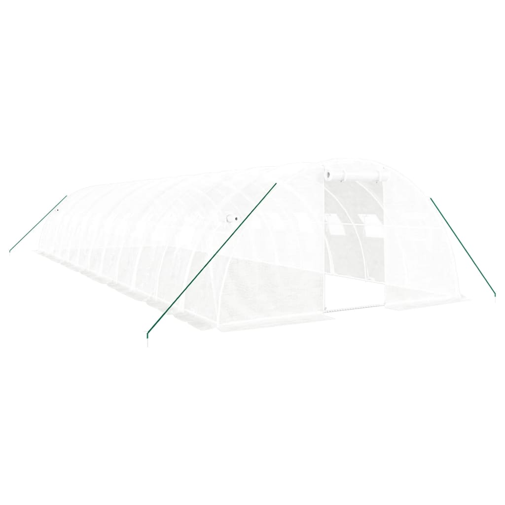Vidaxl tuinkas avec cadre en acier 48 m² 12x4x2 m blanc