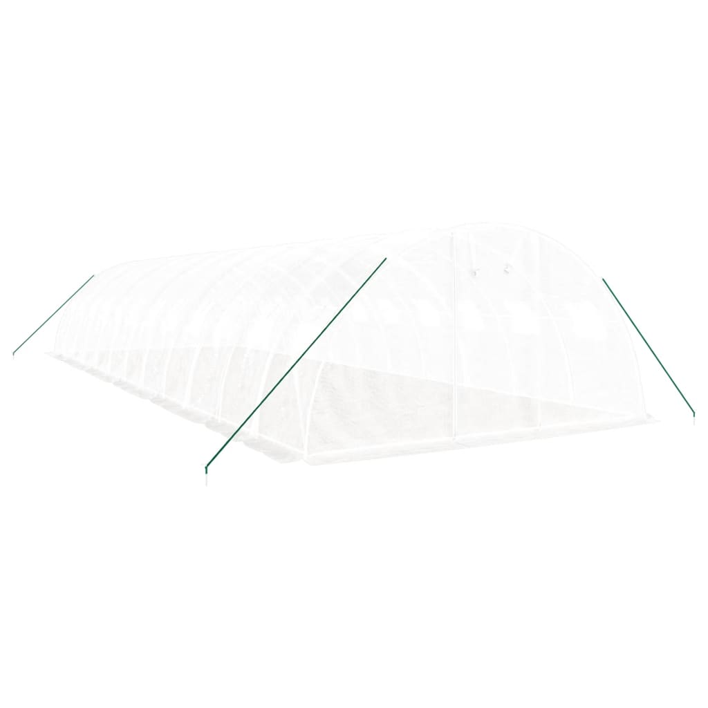 Vidaxl tuinkas avec cadre en acier 48 m² 12x4x2 m blanc
