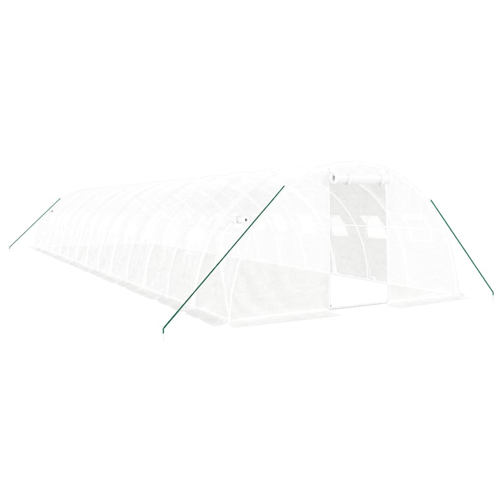 Vidaxl tuinkas avec cadre en acier 56 m² 14x4x2 m blanc