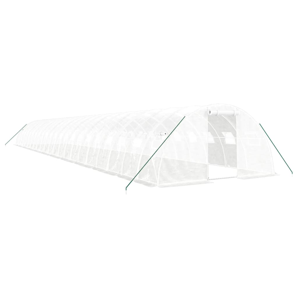 Vidaxl tuinkas avec cadre en acier 88 m² 22x4x2 m blanc