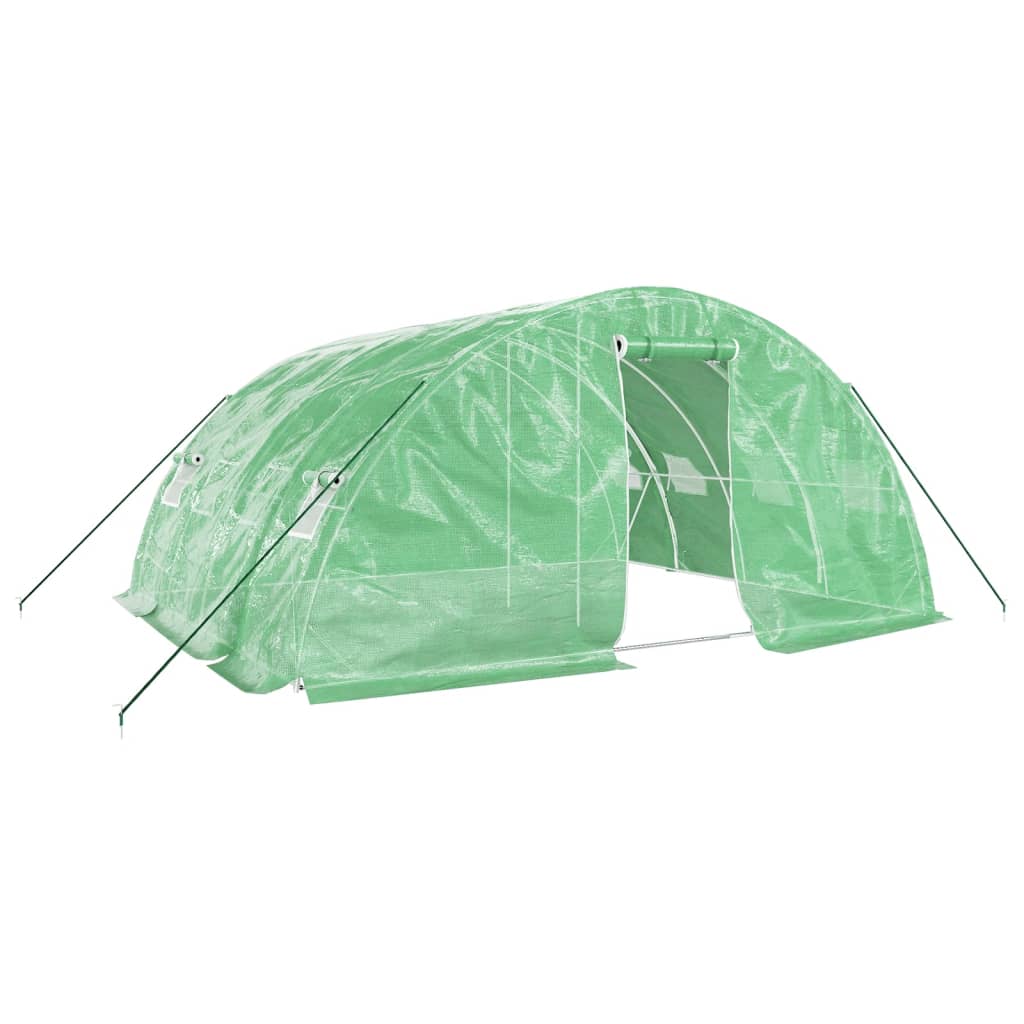 Vidaxl tuinkas avec cadre en acier 20 m² 5x4x2,3 m vert