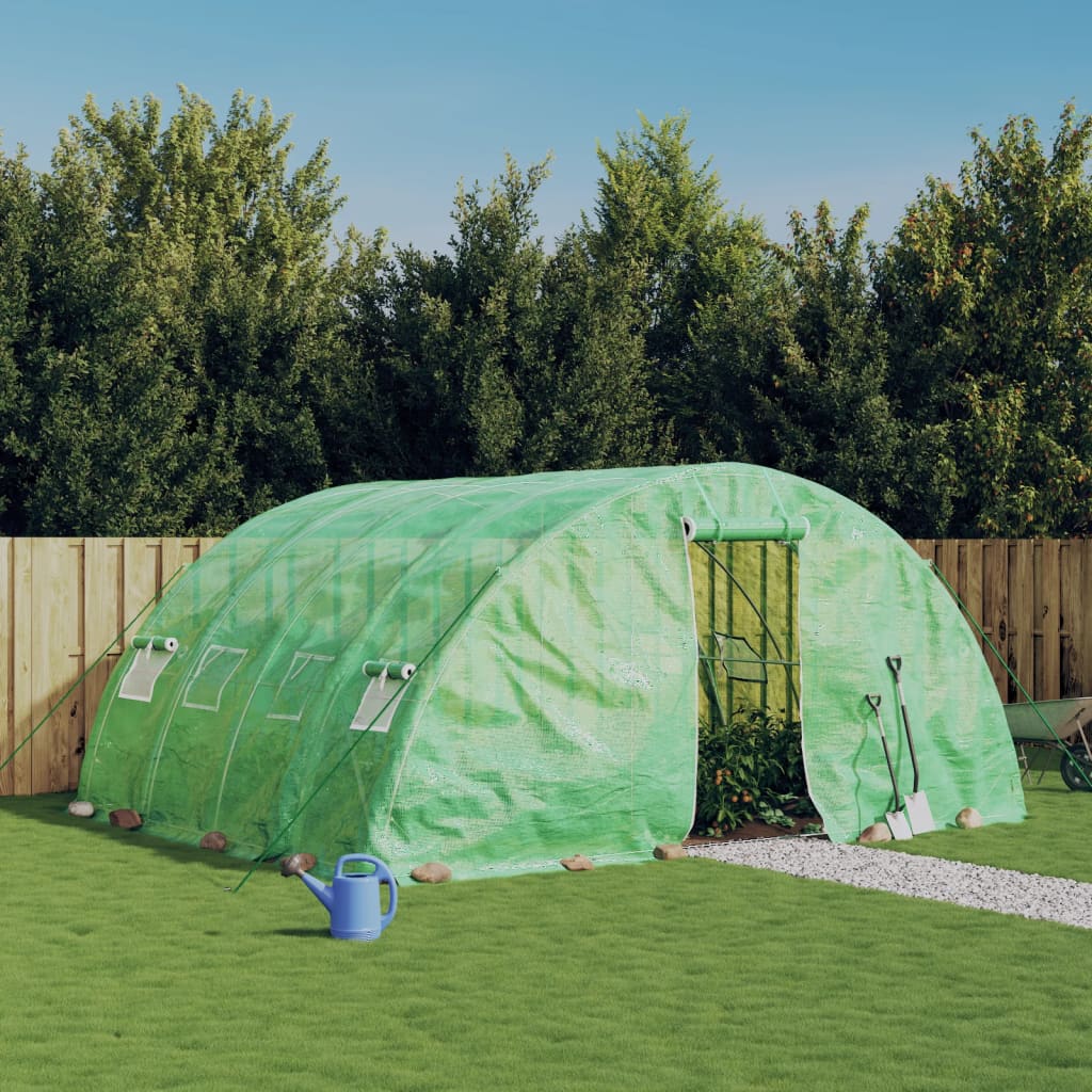 Vidaxl tuinkas avec cadre en acier 20 m² 5x4x2,3 m vert