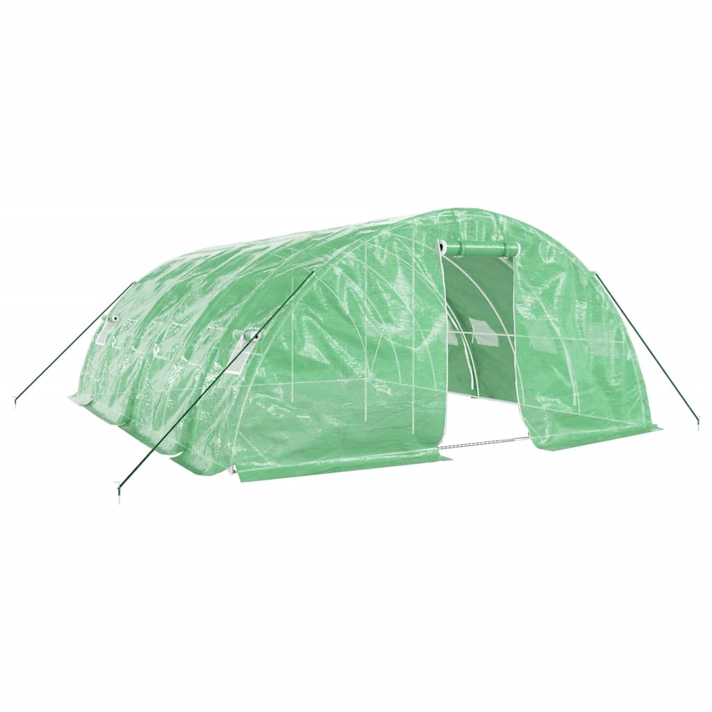 Vidaxl tuinkas avec cadre en acier 30 m² 6x5x2,3 m vert