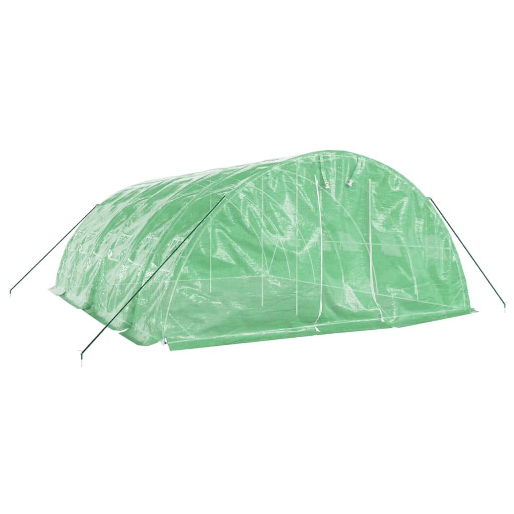 Vidaxl tuinkas avec cadre en acier 30 m² 6x5x2,3 m vert