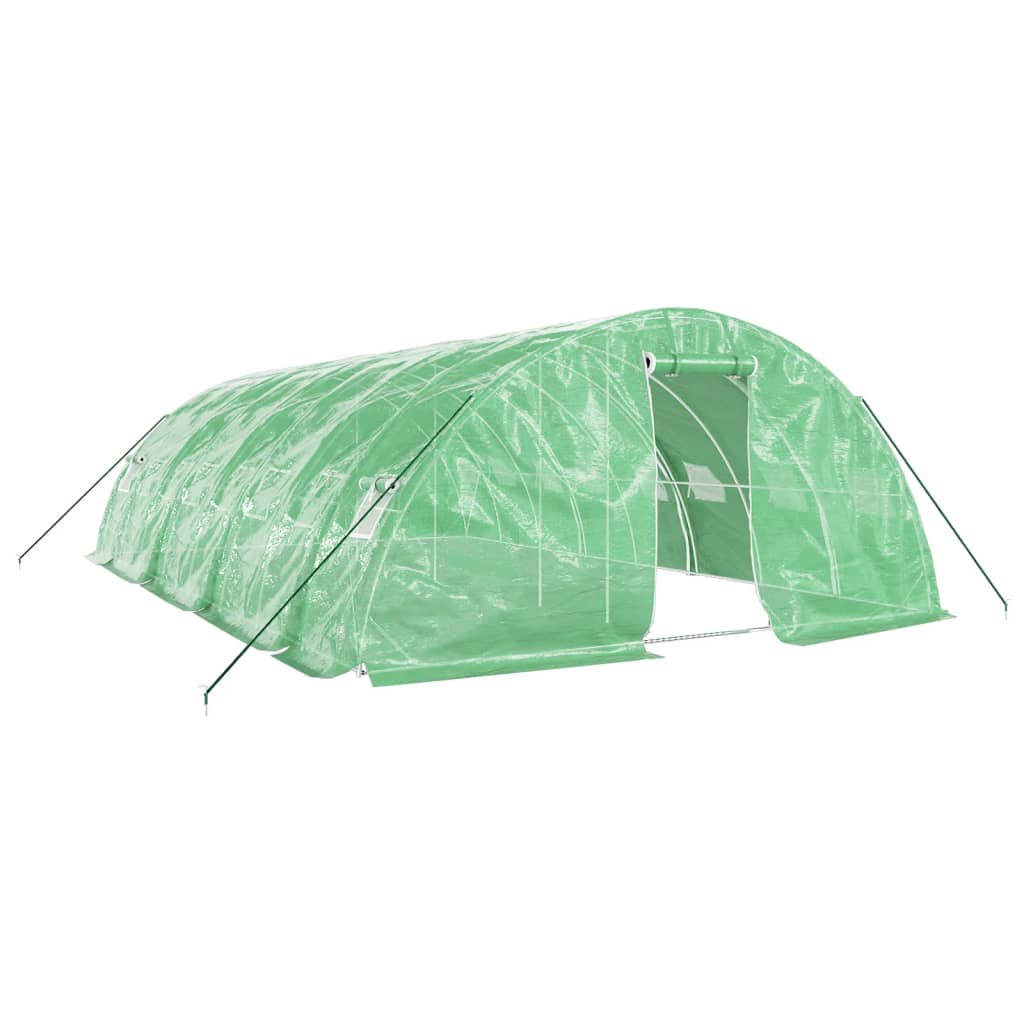 Vidaxl tuinkas avec cadre en acier 40 m² 8x5x2,3 m vert