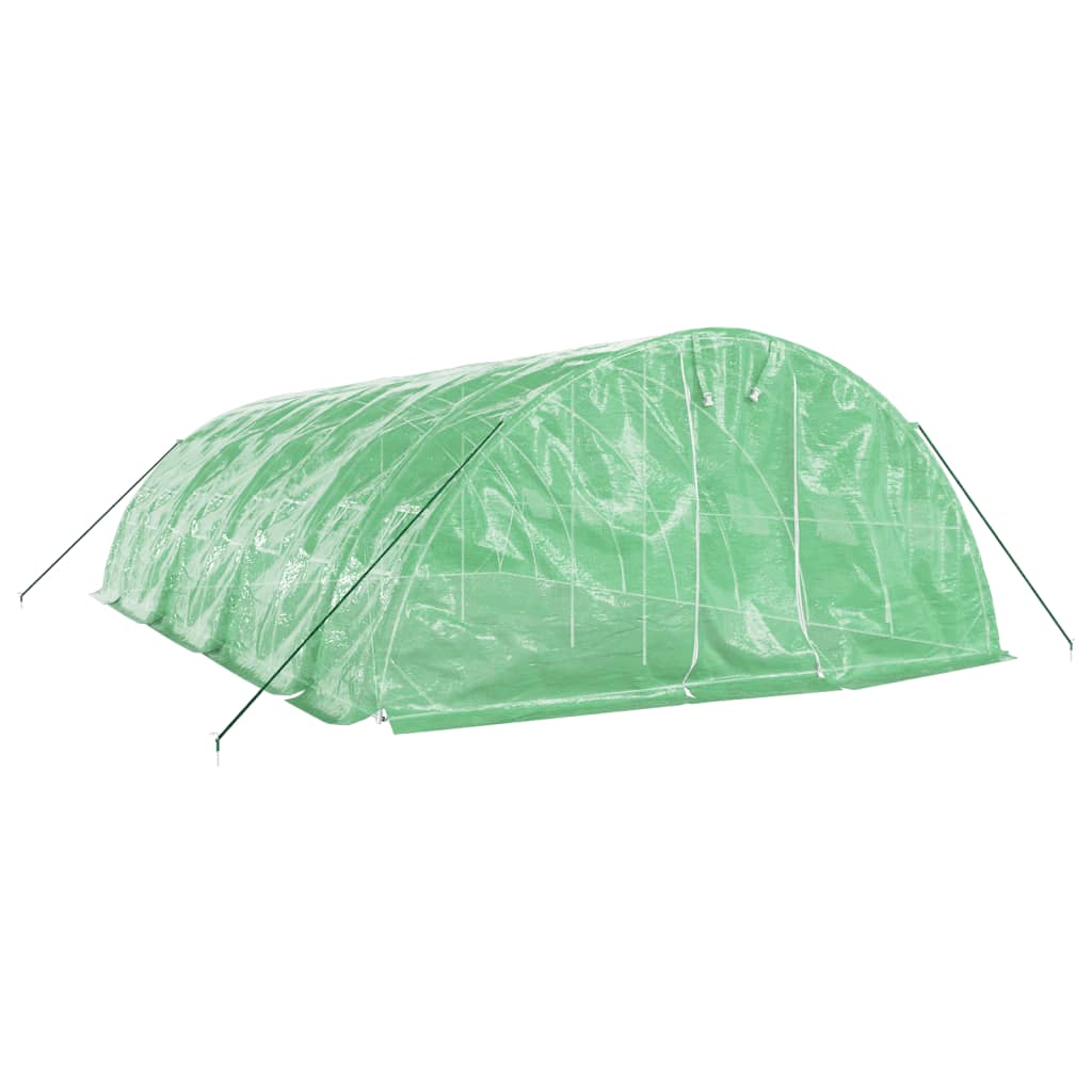 Vidaxl tuinkas avec cadre en acier 40 m² 8x5x2,3 m vert