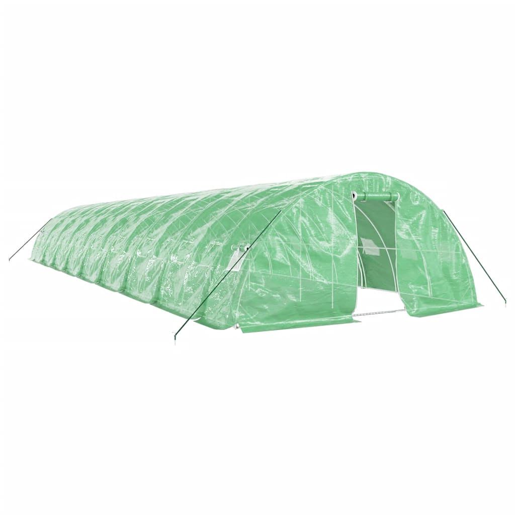 Vidaxl tuinkas avec cadre en acier 90 m² 18x5x2,3 m vert