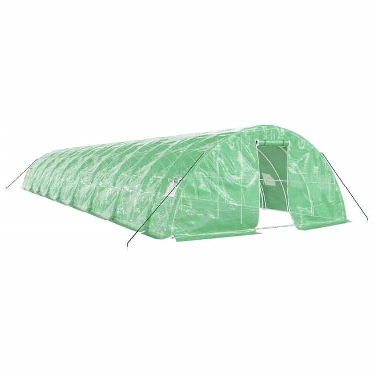 Vidaxl tuinkas avec cadre en acier 90 m² 18x5x2,3 m vert