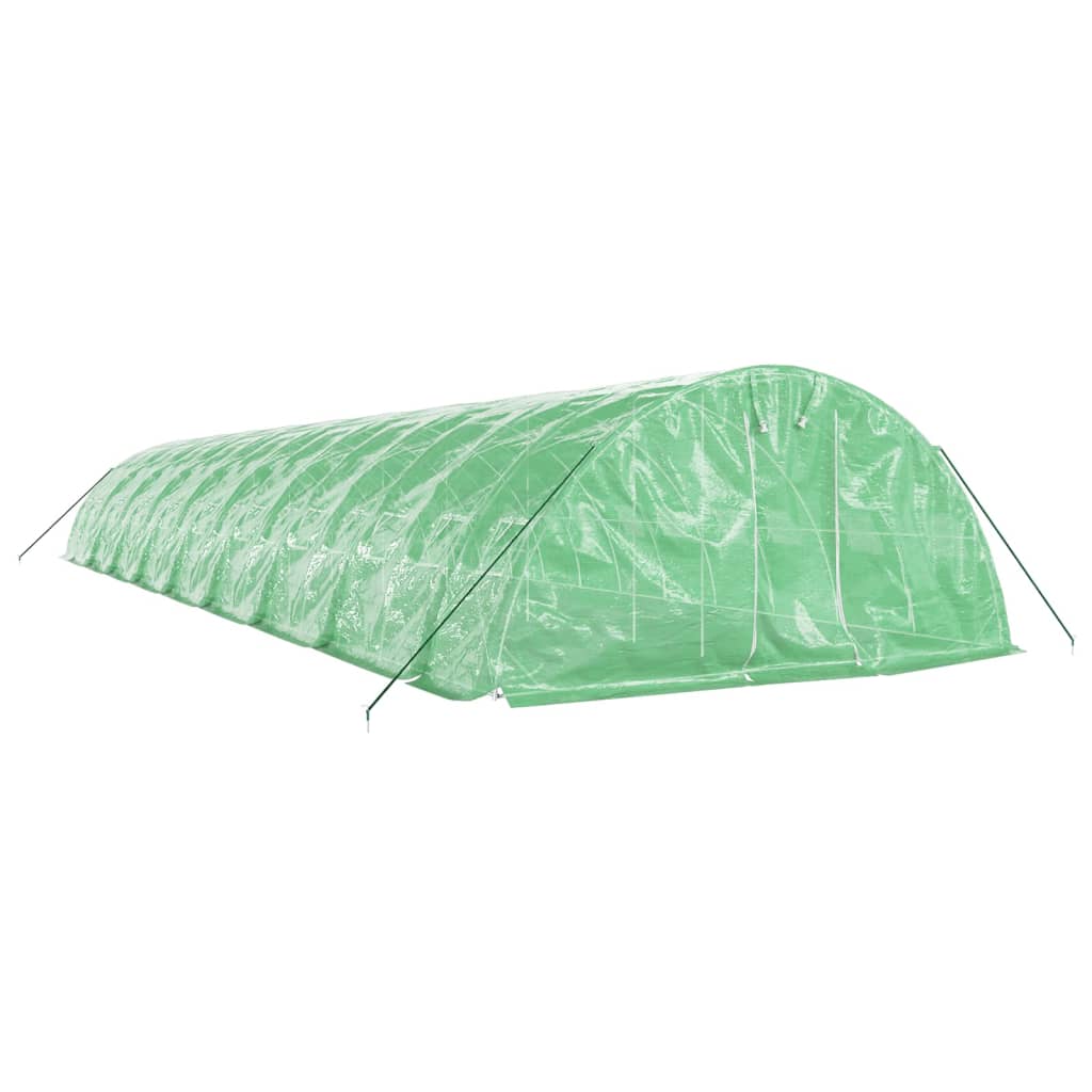 Vidaxl tuinkas avec cadre en acier 90 m² 18x5x2,3 m vert