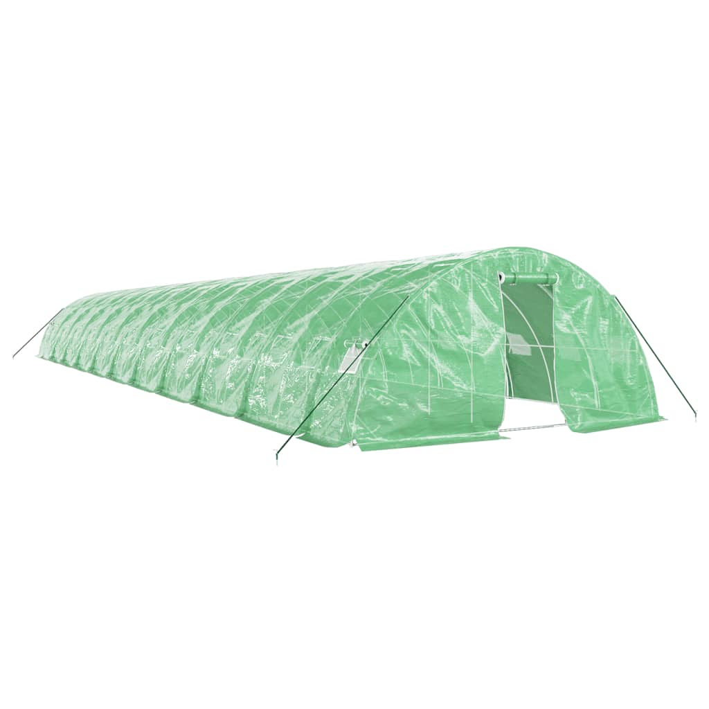 Vidaxl tuinkas avec cadre en acier 110 m² 22x5x2,3 m vert