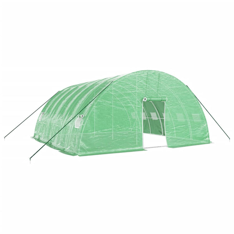Vidaxl tuinkas avec cadre en acier 36 m² 6x6x2,85 m vert