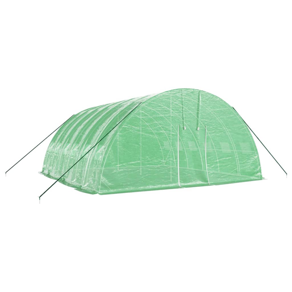 Vidaxl tuinkas avec cadre en acier 36 m² 6x6x2,85 m vert