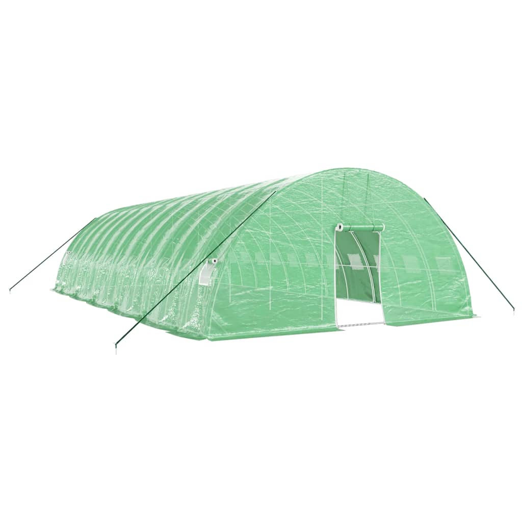 Vidaxl tuinkas avec cadre en acier 72 m² 12x6x2,85 m vert