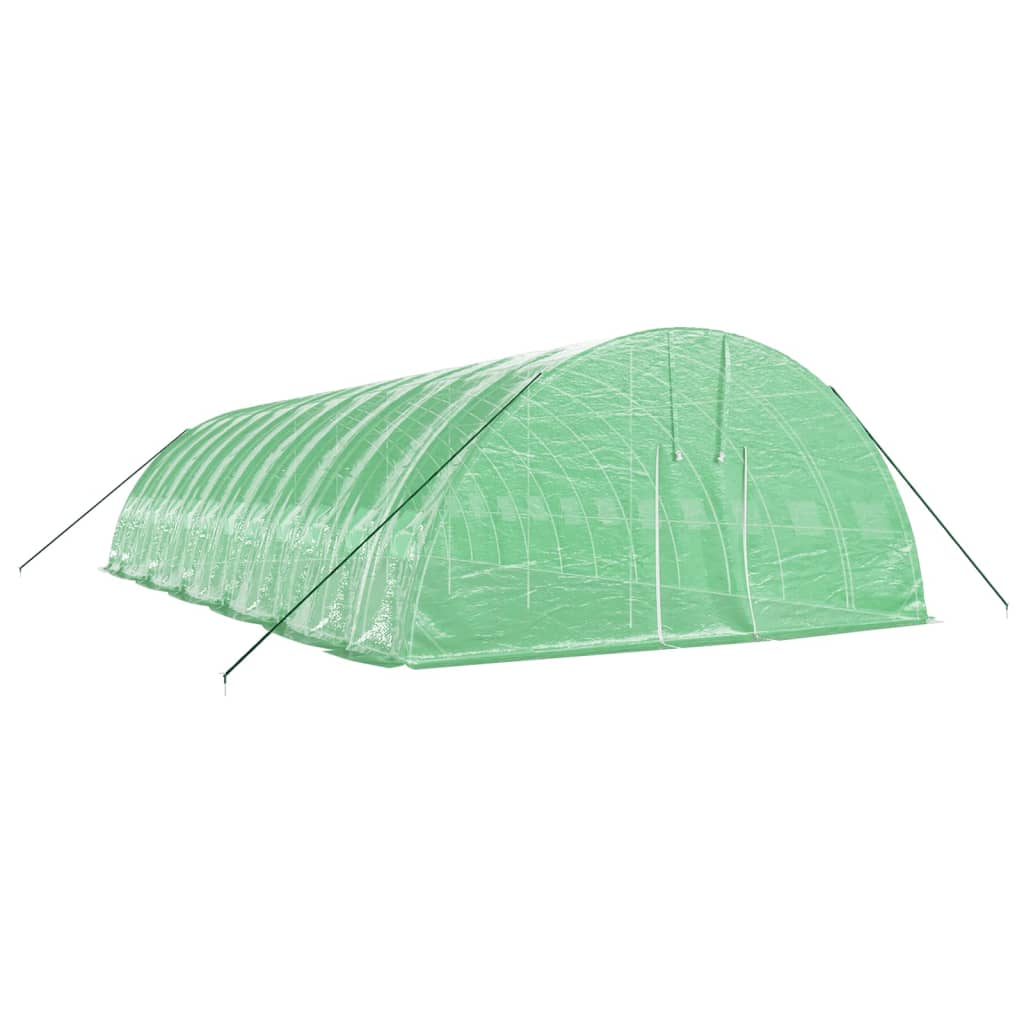 Vidaxl tuinkas avec cadre en acier 72 m² 12x6x2,85 m vert