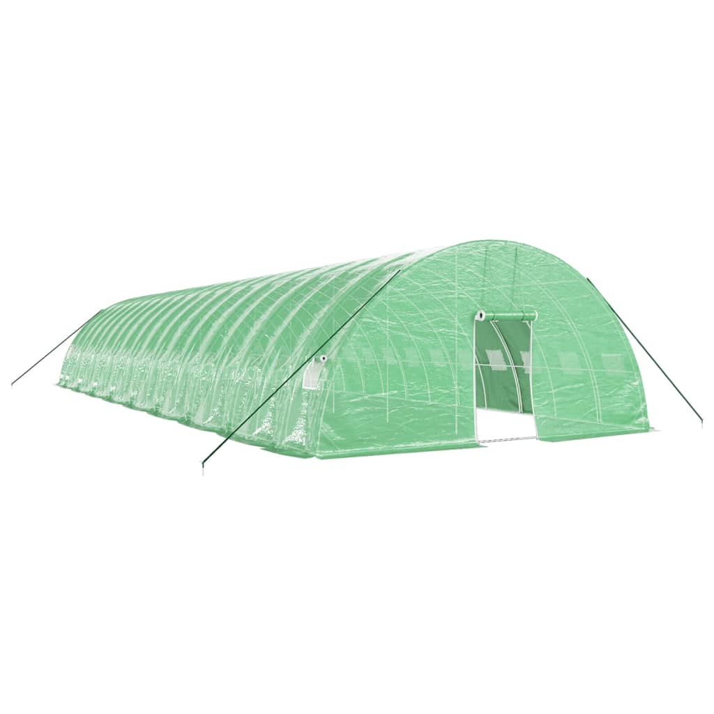 Vidaxl tuinkas avec cadre en acier 108 m² 18x6x2,85 m vert