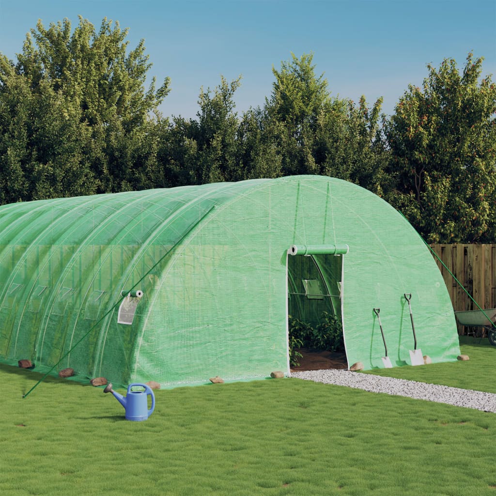 Vidaxl tuinkas avec cadre en acier 108 m² 18x6x2,85 m vert