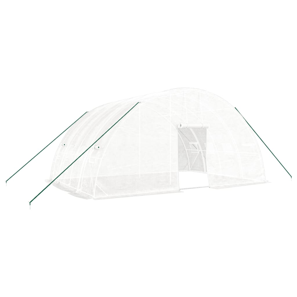 Vidaxl tuinkas avec cadre en acier 24 m² 6x4x2,85 m blanc
