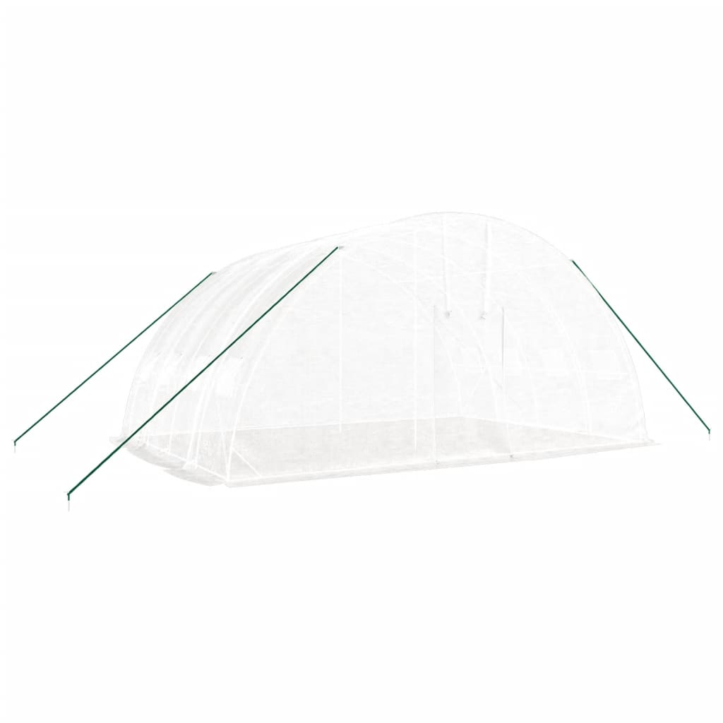 Vidaxl tuinkas avec cadre en acier 24 m² 6x4x2,85 m blanc