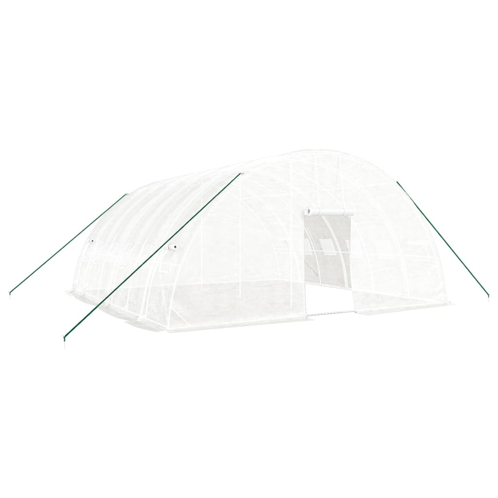 Vidaxl tuinkas avec cadre en acier 36 m² 6x6x2,85 m blanc