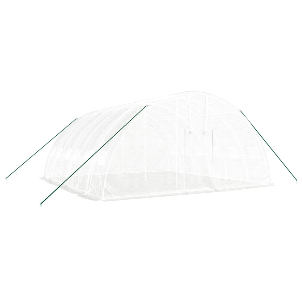 Vidaxl tuinkas avec cadre en acier 36 m² 6x6x2,85 m blanc