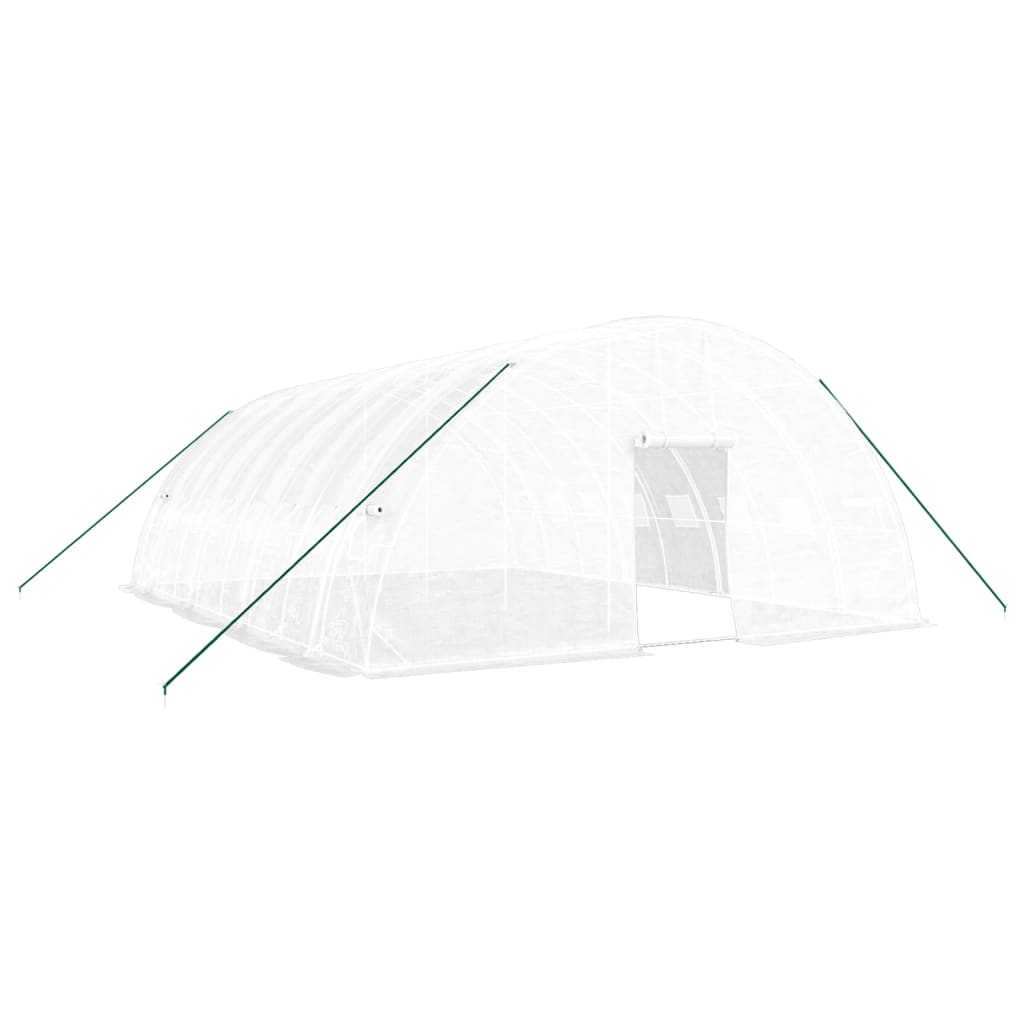 Vidaxl tuinkas avec cadre en acier 48 m² 8x6x2,85 m blanc