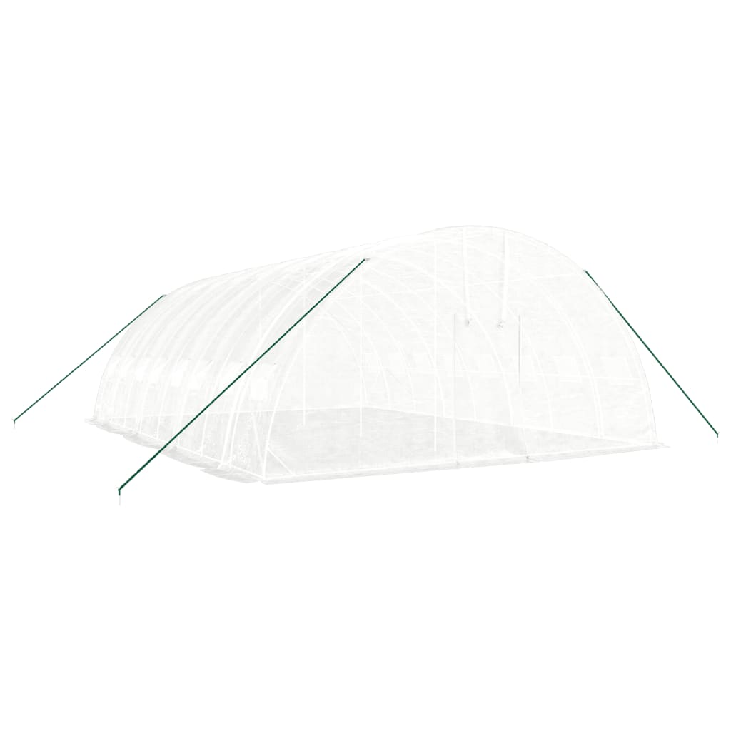 Vidaxl tuinkas avec cadre en acier 48 m² 8x6x2,85 m blanc