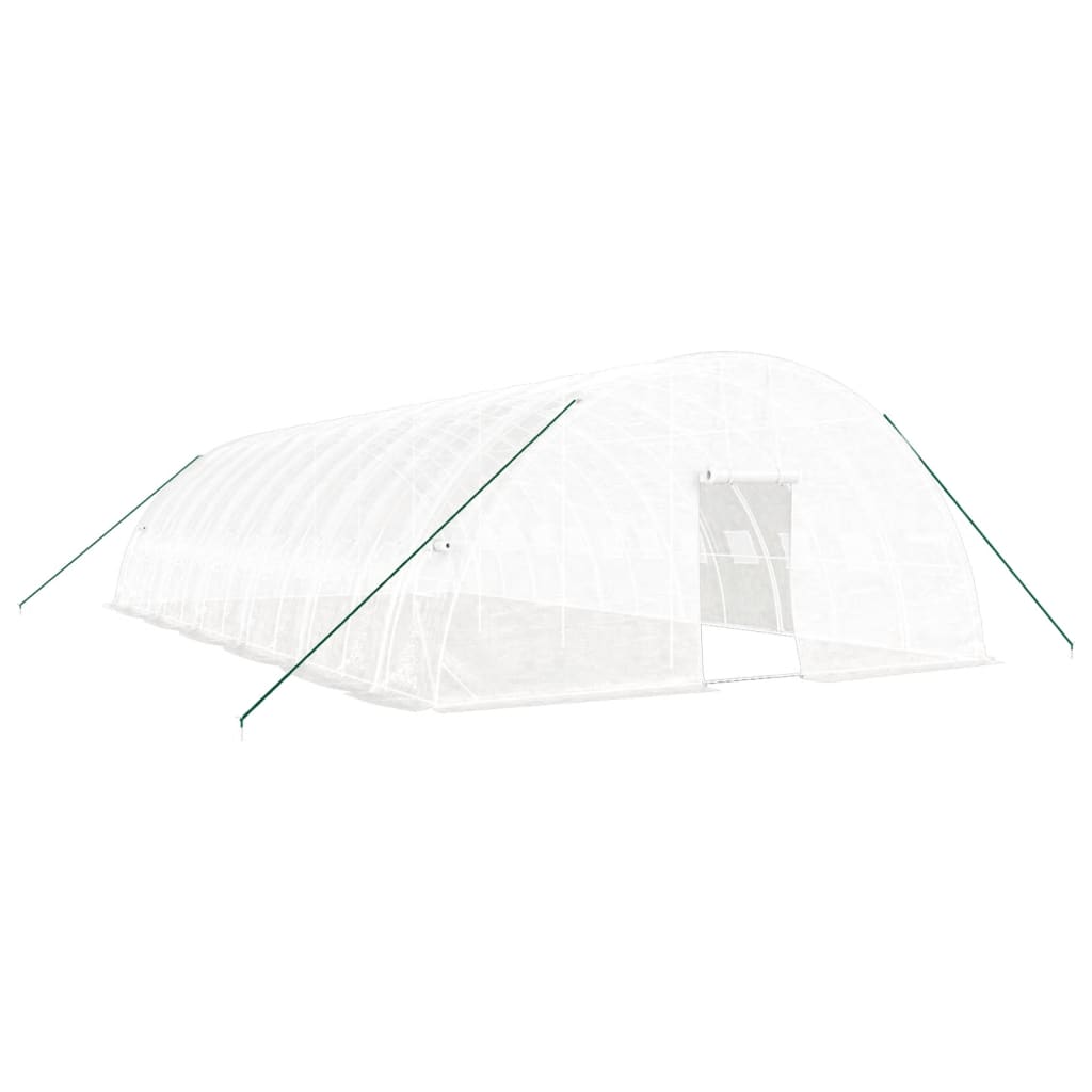 Vidaxl tuinkas avec cadre en acier 72 m² 12x6x2,85 m blanc