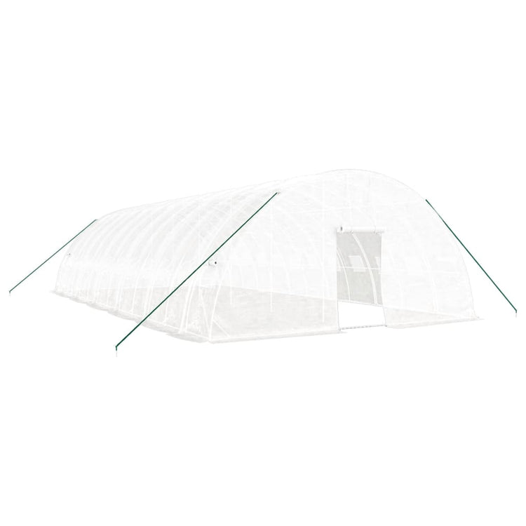 Vidaxl tuinkas avec cadre en acier 72 m² 12x6x2,85 m blanc
