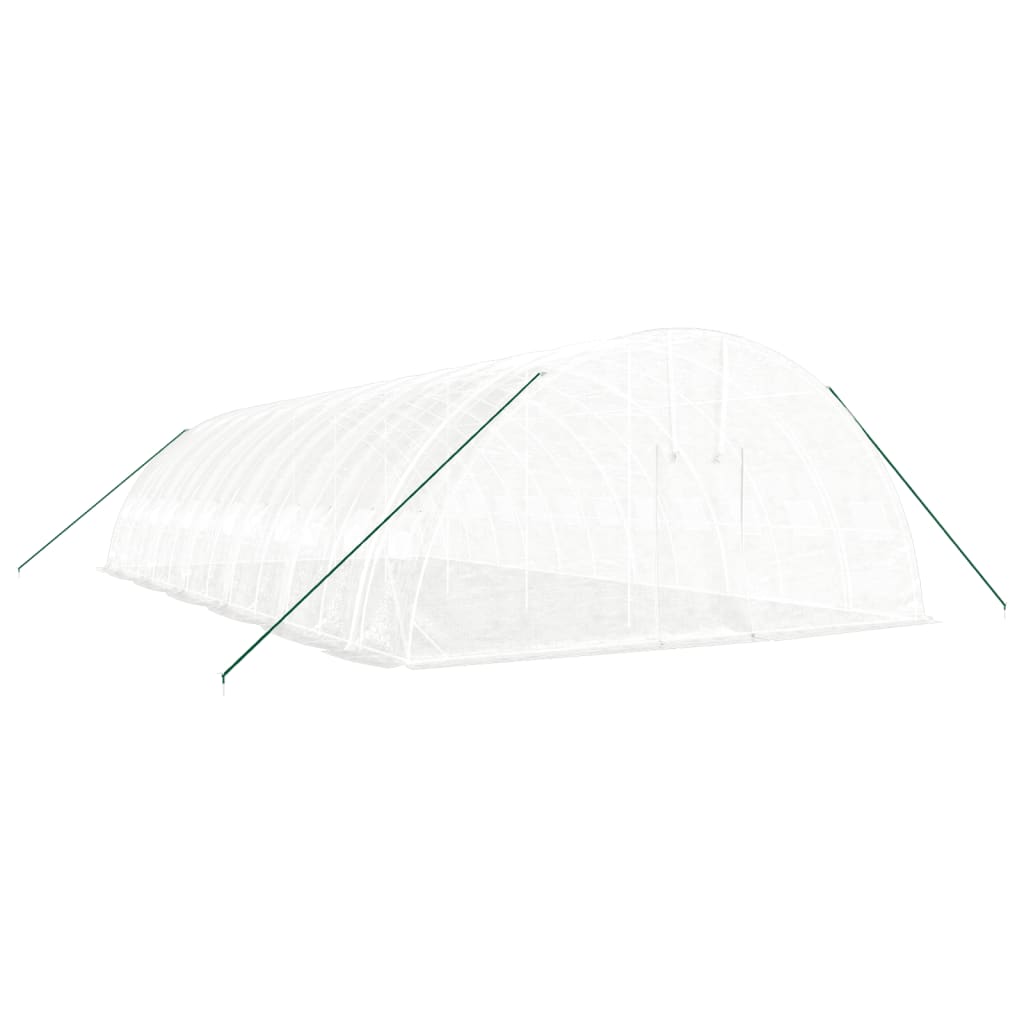 Vidaxl tuinkas avec cadre en acier 72 m² 12x6x2,85 m blanc