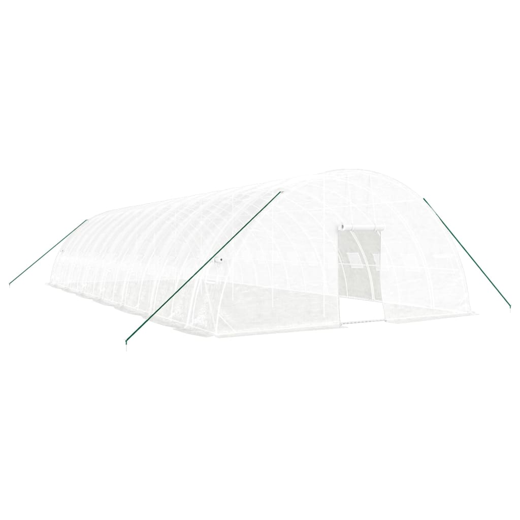 Vidaxl tuinkas avec cadre en acier 84 m² 14x6x2,85 m blanc