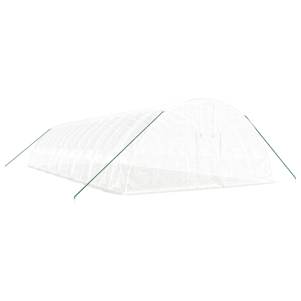 Vidaxl tuinkas avec cadre en acier 84 m² 14x6x2,85 m blanc