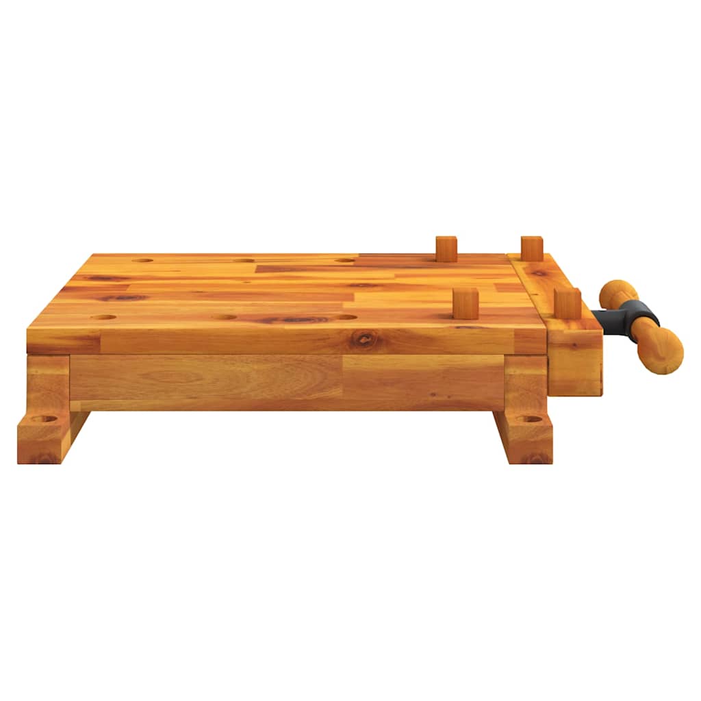 Banc de travail de table vidaxl avec vice 52x44x9,5 cm en bois d'acacia solide