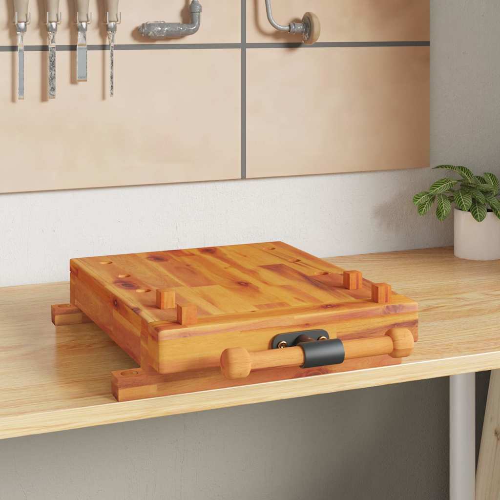 Banc de travail de table vidaxl avec vice 52x44x9,5 cm en bois d'acacia solide
