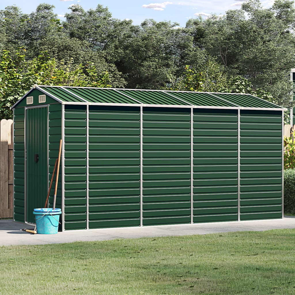 Vidaxl jardin hangar 191x385x198 cm Galvanisé en acier vert
