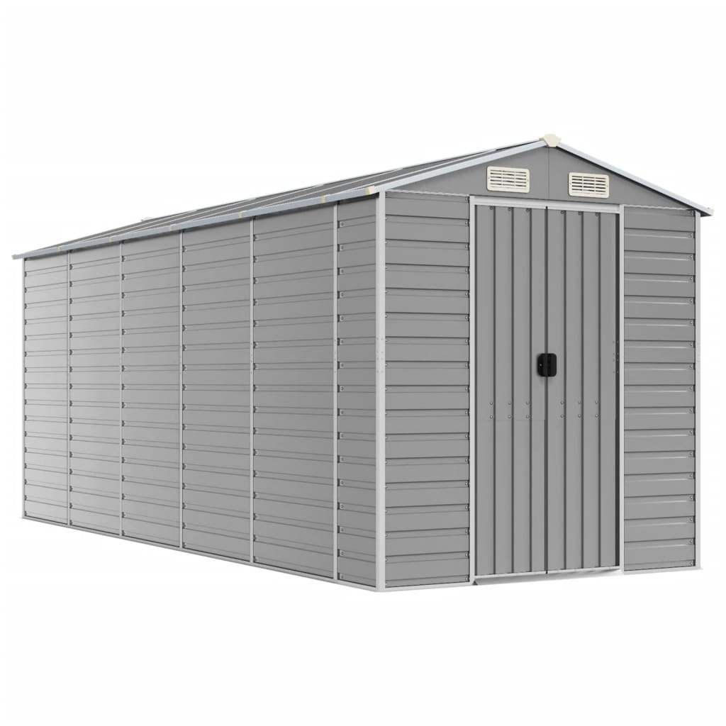 Vidaxl jardin hangar 191x470x198 cm en acier galvanisé gris clair