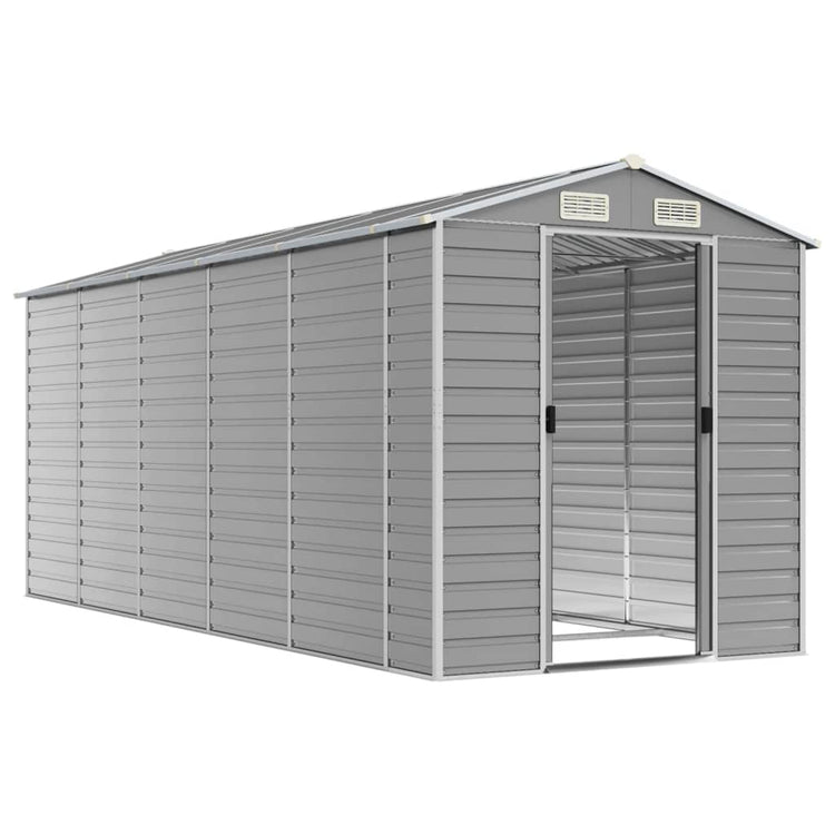 Vidaxl jardin hangar 191x470x198 cm en acier galvanisé gris clair