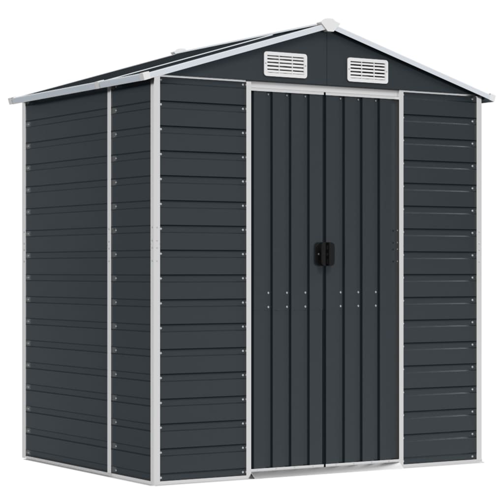 Vidaxl jardin hangar 191x130x198 cm Galvanisé en acier anthracite -colored
