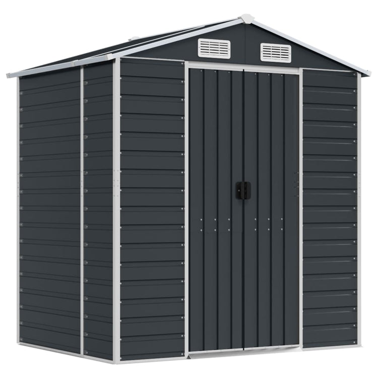 Vidaxl jardin hangar 191x130x198 cm Galvanisé en acier anthracite -colored
