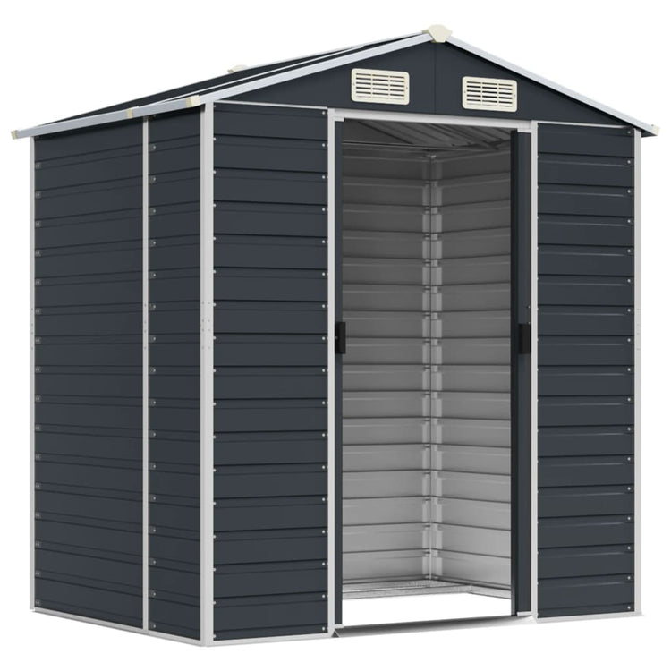 Vidaxl jardin hangar 191x130x198 cm Galvanisé en acier anthracite -colored