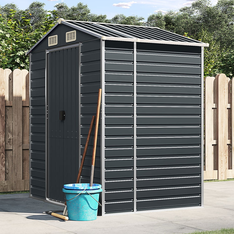 Vidaxl jardin hangar 191x130x198 cm Galvanisé en acier anthracite -colored