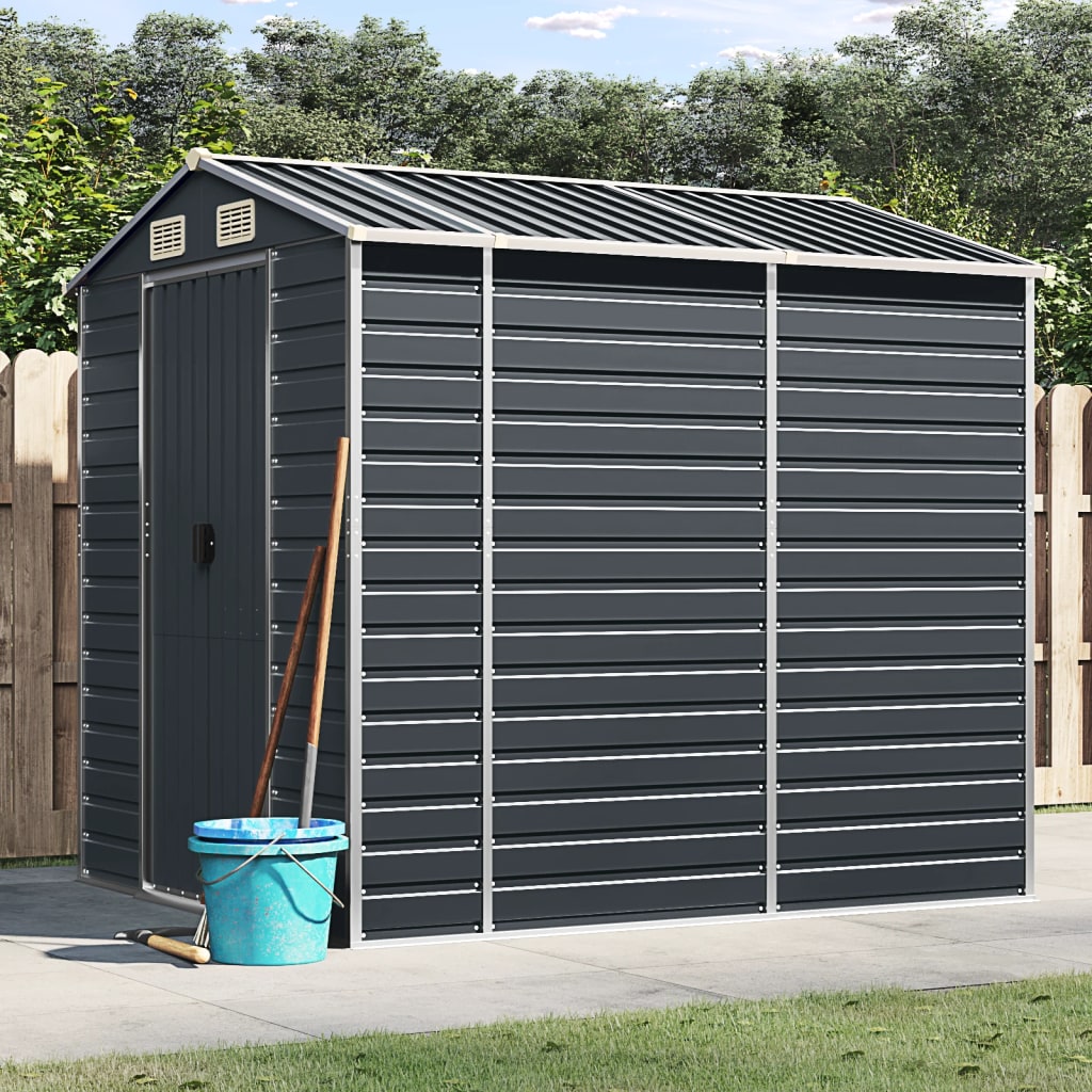 Vidaxl hangar de jardin 191x215x198 cm anthracite en acier galvanisé -colore