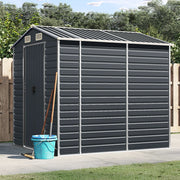 Vidaxl hangar de jardin 191x215x198 cm anthracite en acier galvanisé -colore - afbeelding 1