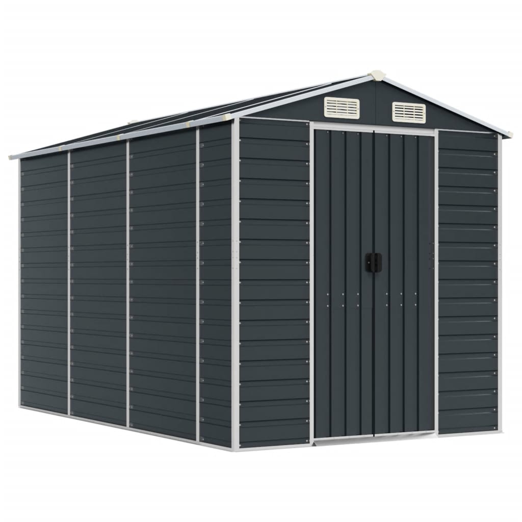 Vidaxl hangar de jardin 191x300x198 cm anthracite en acier galvanisé -colore