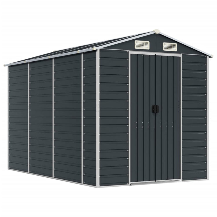 Vidaxl hangar de jardin 191x300x198 cm anthracite en acier galvanisé -colore