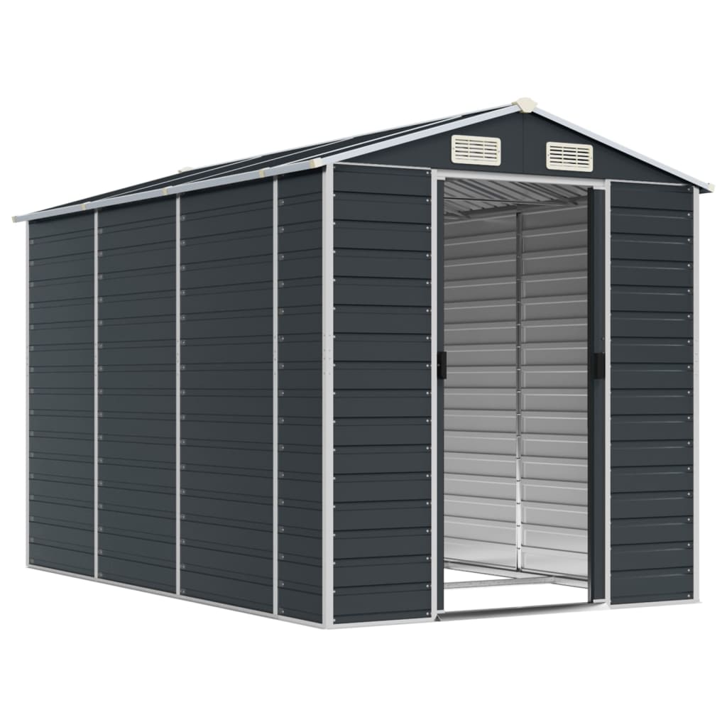 Vidaxl hangar de jardin 191x300x198 cm anthracite en acier galvanisé -colore
